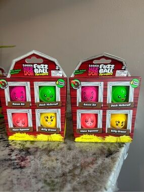 2 BARNYARD TEENIE NEEDOH 4-Pack Plush Squish Toy Set - Pink, Green, Coral, Yello